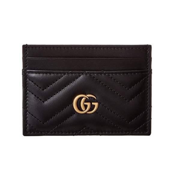 NIB/NWT Gucci Black Marmont Quilted Leather Card Case - Picture 5 of 7